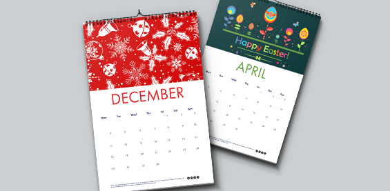 A4 Flat Wall Calendar